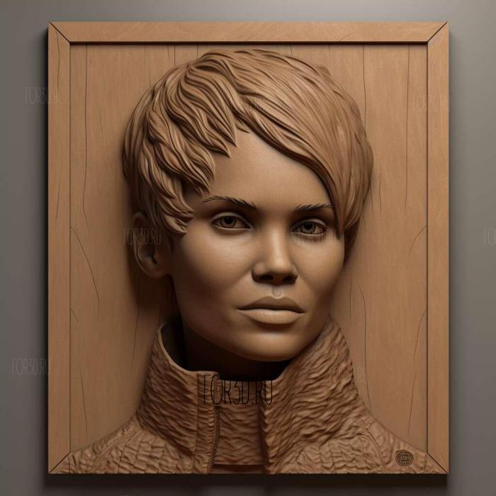 Halle Berry 4 stl model for CNC